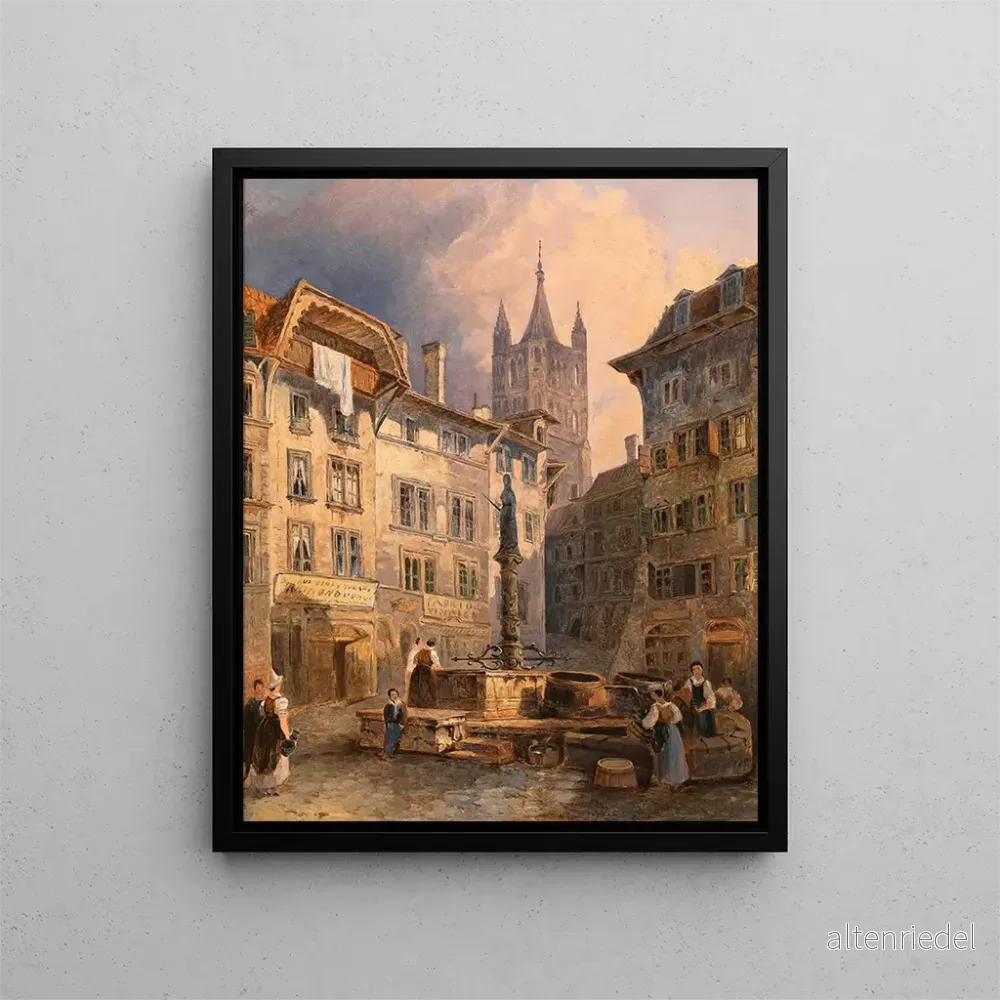Målning Place de Palud i Lausanne - Adalbert Stifter