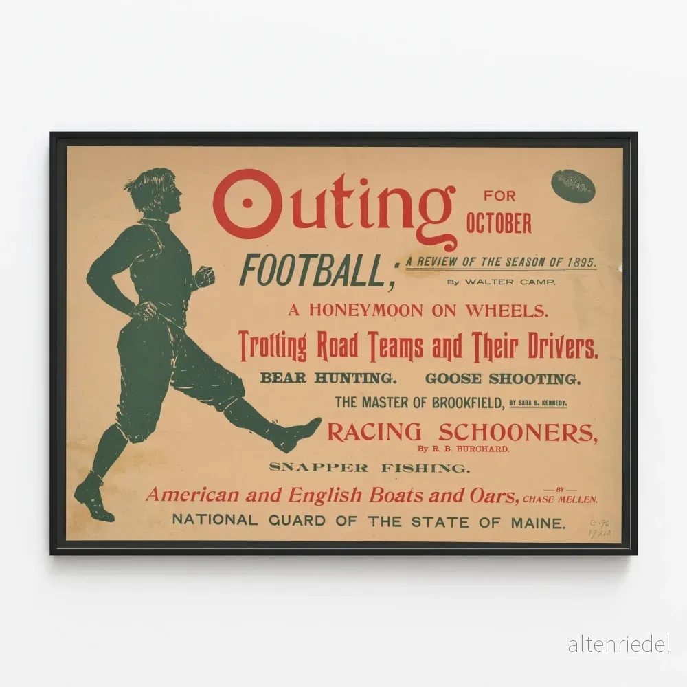 Vintageposter för fotboll och fritidsaktiviteter från oktober 1895