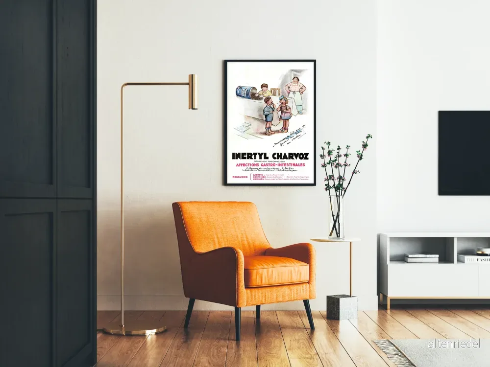 Vintageposter Inertyl Charvoz - Behandling av mag- och tarmbesvär - Bild 2