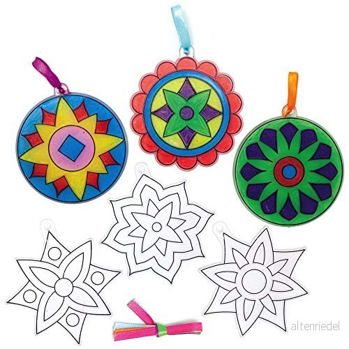 Baker Ross AX313 Diwali solfångare, 10 stycken, pedagogiska konst och hantverksprojekt för barn festival av ljus, Rangoli, medel 5051174109148