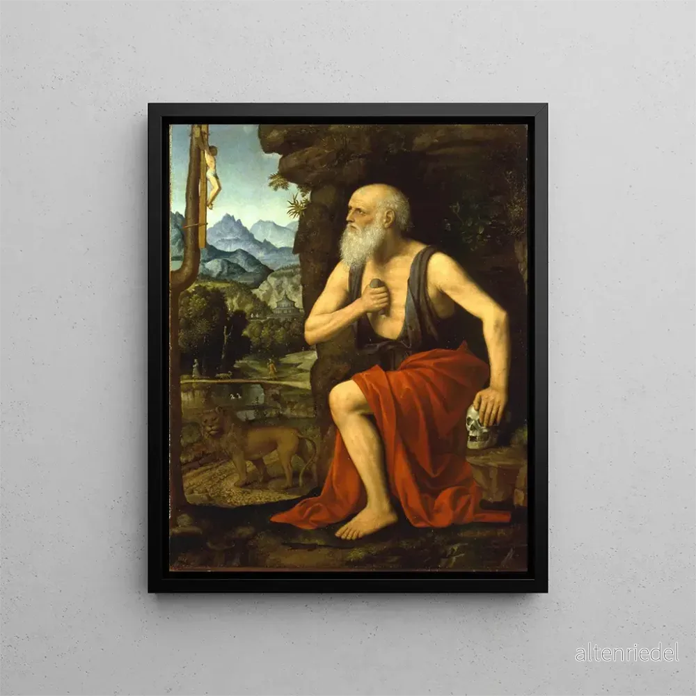 Målning av Saint Jérôme en pénitence - Bernardino Luini | Konsttryck