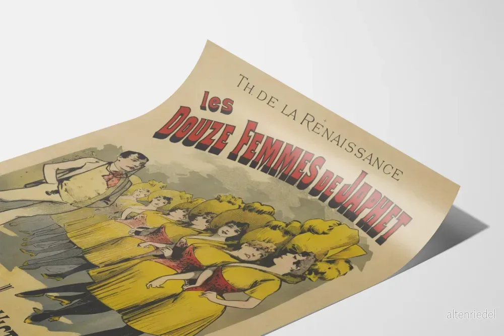 Vintageposter Les Douze Femmes de Japhet - Väggdekoration teater Renässans - Bild 3