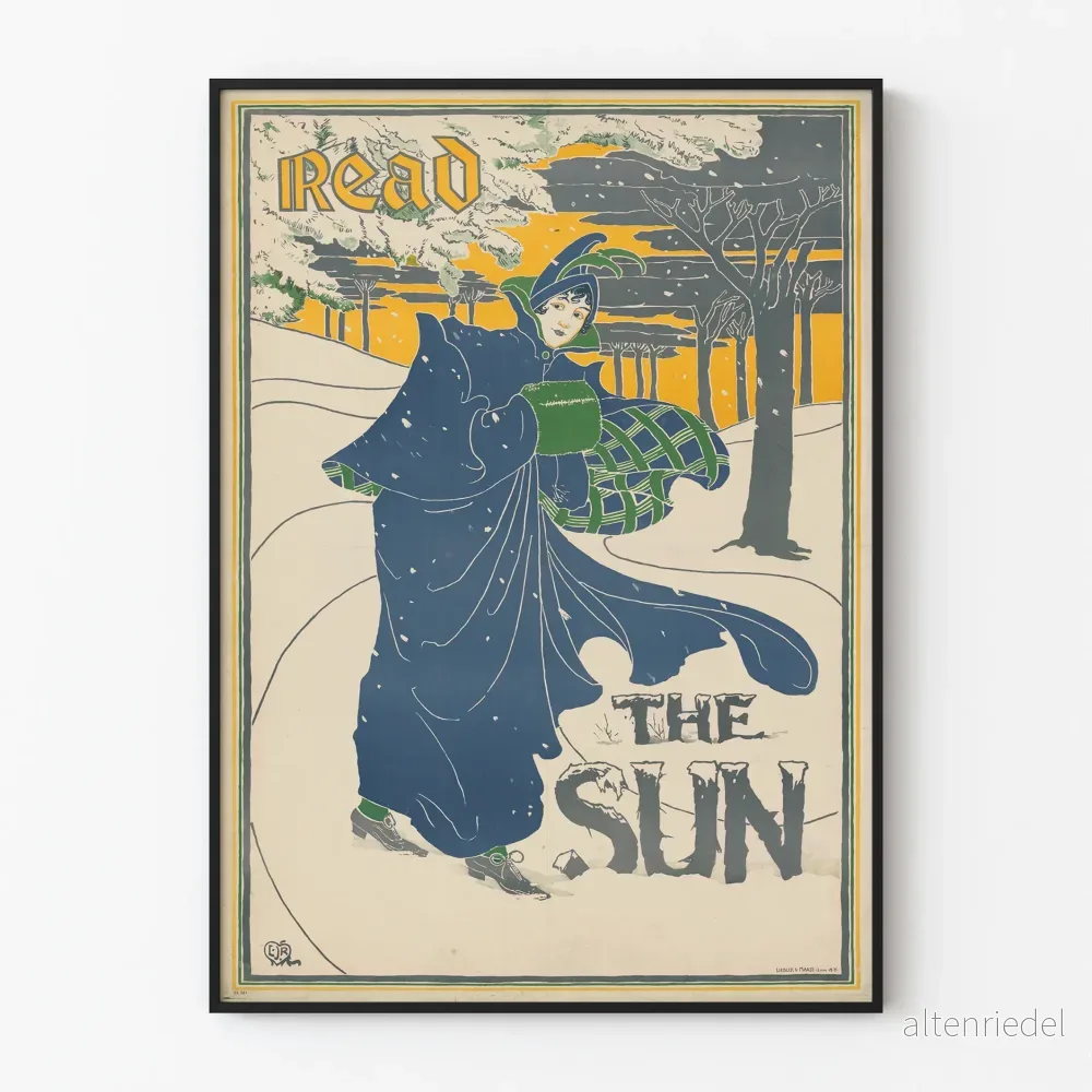 Vintageposter Read the Sun - Retro väggdekoration för vinter