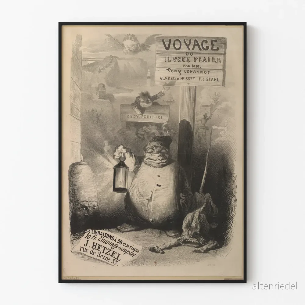 Gammal poster Resan eller där du vill - Vintage väggdekoration