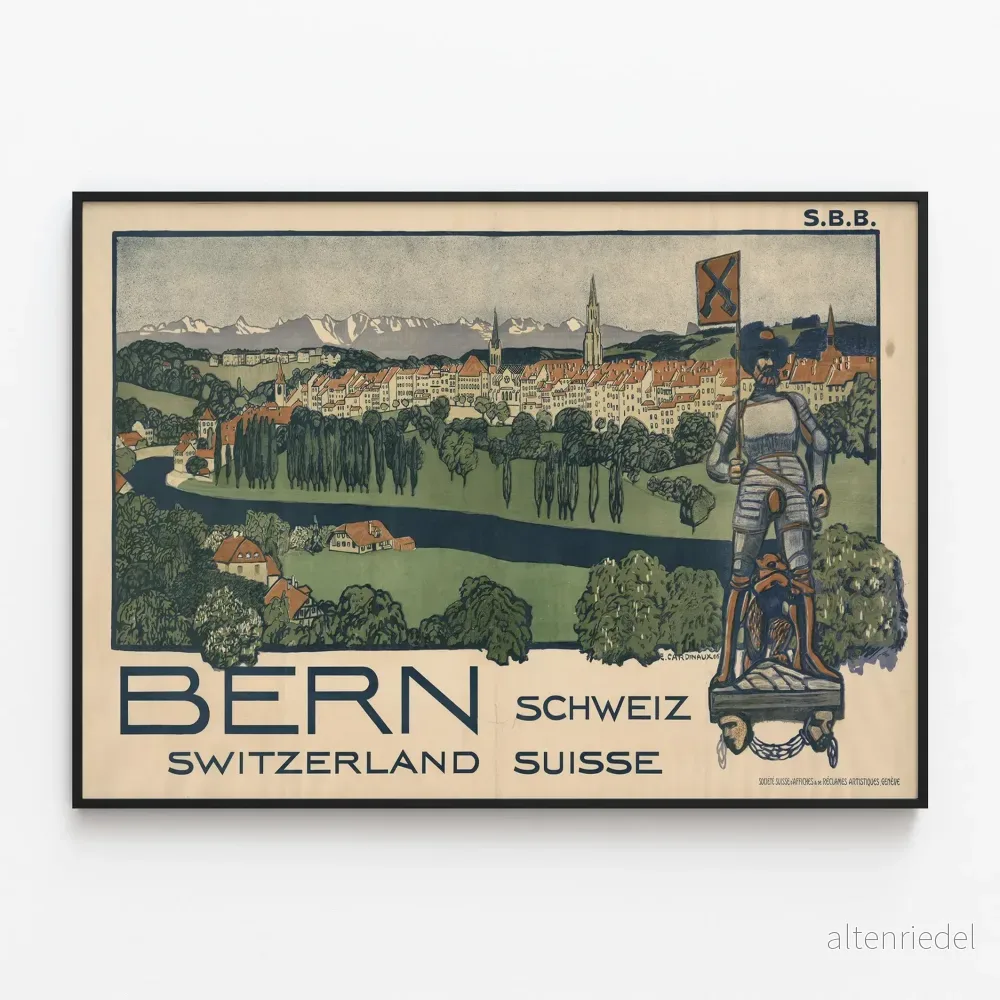 Vintageposter Bern Schweiz – Äkta schweizisk väggdekoration Vintageposter Bern Schweiz – Äkta schweizisk väggdekoration