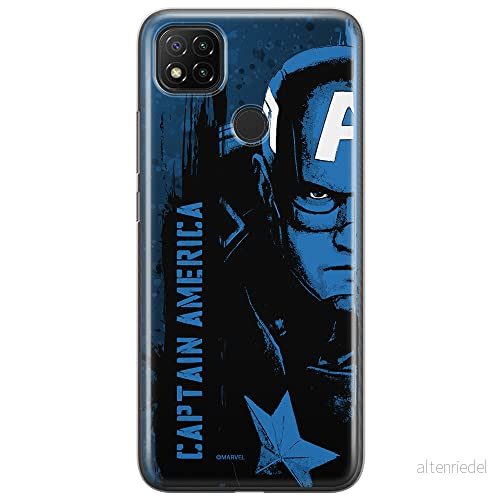 ERT GROUP mobiltelefonfodral för Xiaomi REDMI 9C originalt och officiellt licensierat Marvel mönster Captain America 010 optimalt anpassad till formen på mobiltelefonen, fodral tillverkad av TPU plast 5903040302835