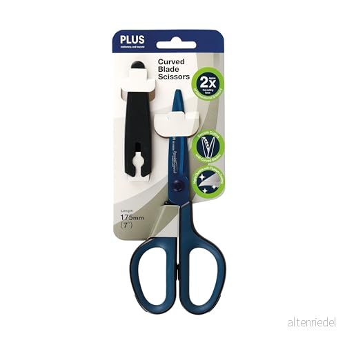 PLUS Japan, Fitcut Curve Premium Titaniumbelagd i mörkblått, 17,5 cm längd 4977564675011