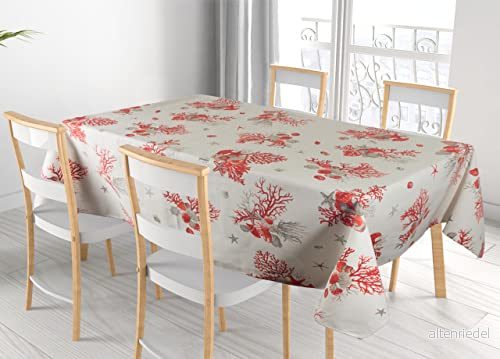 BIANCHERIAWEB Bordsduk Bordsskiva 100% Bomull Made Italy Design Marino Versilia RP 140x140 Röd 8056710444865