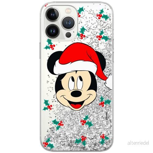 ERT GROUP mobiltelefonfodral för Apple Iphone 13 PRO MAX originalt och officiellt licensierat Disney mönster Mickey 040 Vit optimalt anpassad till formen på mobiltelefonen, med glitter overflow effekt 5904805762987