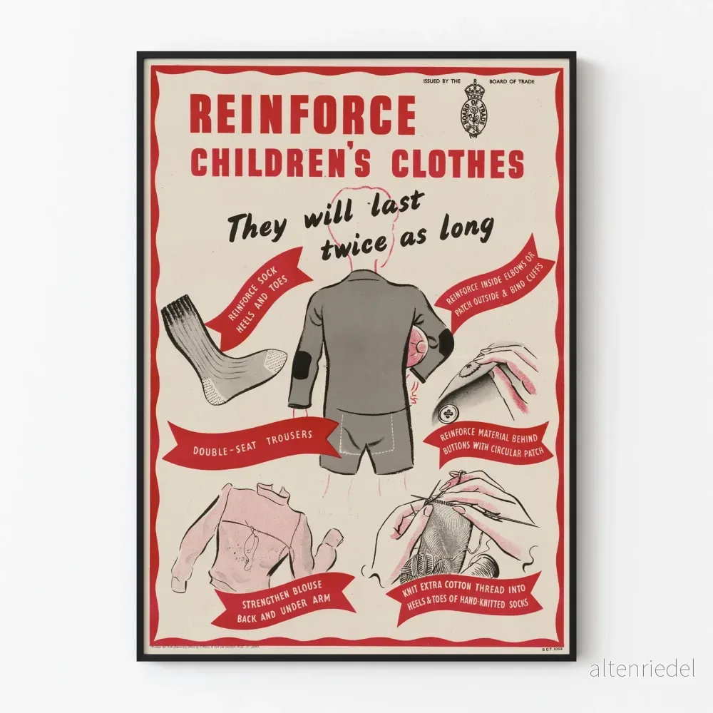 Vintageaffisch för förstärkning av barnkläder