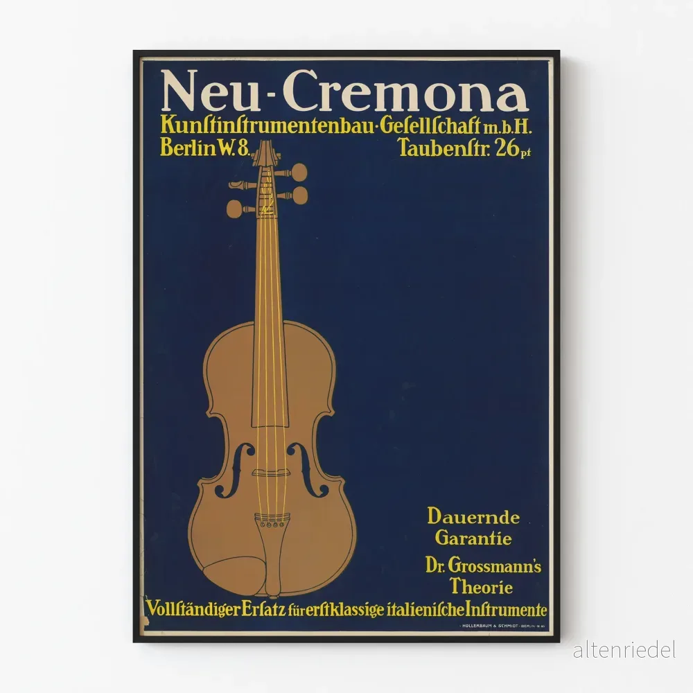 Neu-Cremona-affisch - Vintage musikinstrument och väggdekoration