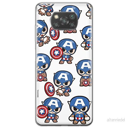 ERT GROUP mobiltelefonfodral för Xiaomi POCOPHONE X3 originalt och officiellt licensierat Marvel mönster Captain America 029 anpassad till formen på mobiltelefonen, fodral tillverkad av TPU plast 5904805317286