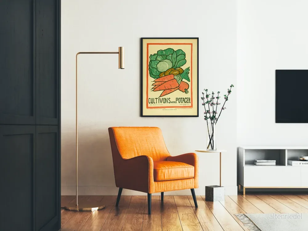 Vintageposter Odla vår köksträdgård – Naturlig väggdekoration med grönsaker - Bild 2