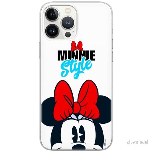 ERT GROUP mobiltelefonfodral för Iphone 13 PRO MAX originalt och officiellt licensierat Disney mönster Minnie 027 Vit optimalt anpassad till formen på mobiltelefonen, fodral tillverkad av TPU plast 5903932872705