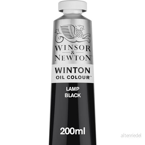 Winsor & Newton 1437337 Winton, fin högkvalitativ oljefärg 200 ml tub, med jämn konsistens, ljusbeständig, hög täckförmåga, rik på färgpigment lampsvart 94376911060