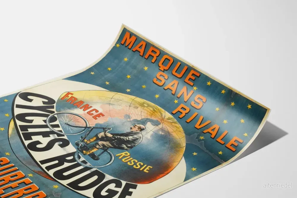 Vintageposter Marque Sans Rivale Cycles Rudge Frankrike Ryssland väggdekoration - Bild 3
