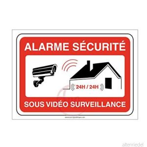 AUA SIGNALETIQUE Säkerhetslarm klistermärke under video dygnet runt övervakning privat fastighet 150 x 105 mm, vinylsjälvhäftande 3666180039024 AUA SIGNALETIQUE Säkerhetslarm klistermärke under video dygnet runt övervakning privat fastighet 150 x 105 mm, vinylsjälvhäftande 3666180039024