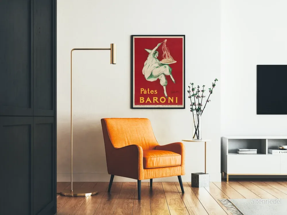 Vintageposter Pâtes Baroni 1921 för väggdekoration i kök - Bild 2