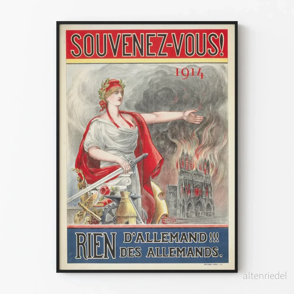 Vintageposter från Första världskriget 'Kom ihåg 1914'