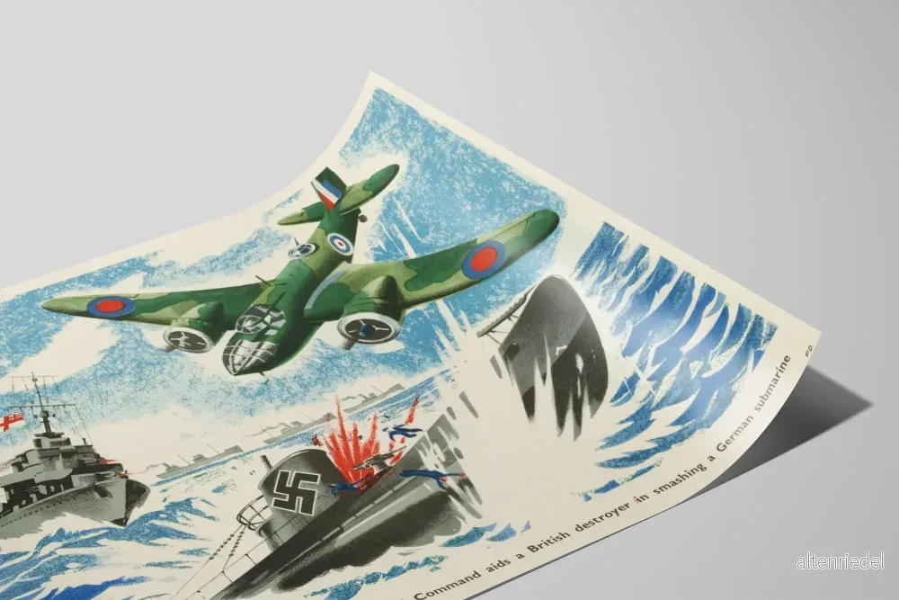 Flygplansposter Blenheim och brittisk jagare mot tysk ubåt - Bild 2