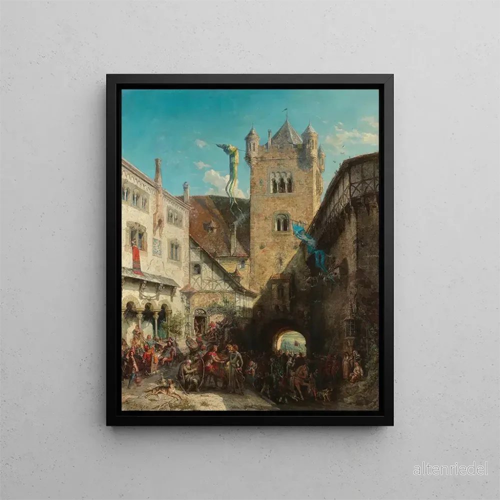 Målning La controverse des chanteurs à Wartburg - August von Wille | Konsttryck