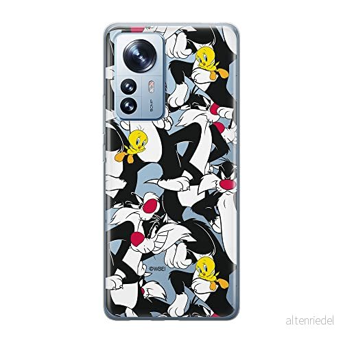 ERT GROUP mobiltelefonfodral för Xiaomi 12 / 12X originalt och officiellt licensierat Looney Tunes mönster Sylvester & Tweety 004 anpassad till formen på mobiltelefonen, gedeeltelijk transparant 5905511484750