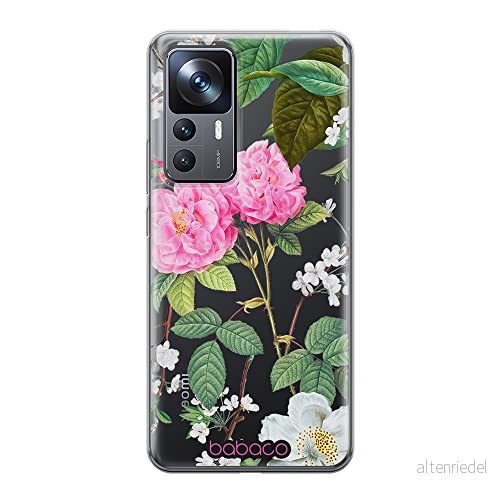 ERT GROUP mobiltelefonfodral för Xiaomi 12T/12T pro/K50 Ultra originalt och officiellt licensierat Babaco mönster Flowers 037 optimalt anpassad till formen på mobiltelefonen, gedeeltelijk transparant 5905511586614