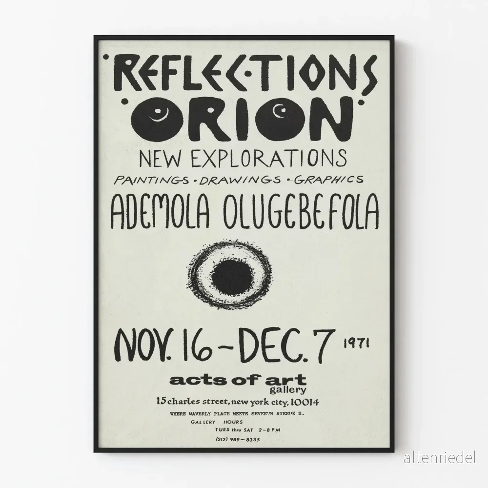 Utställningsposter Reflections Orion av Ademola Olugebefola