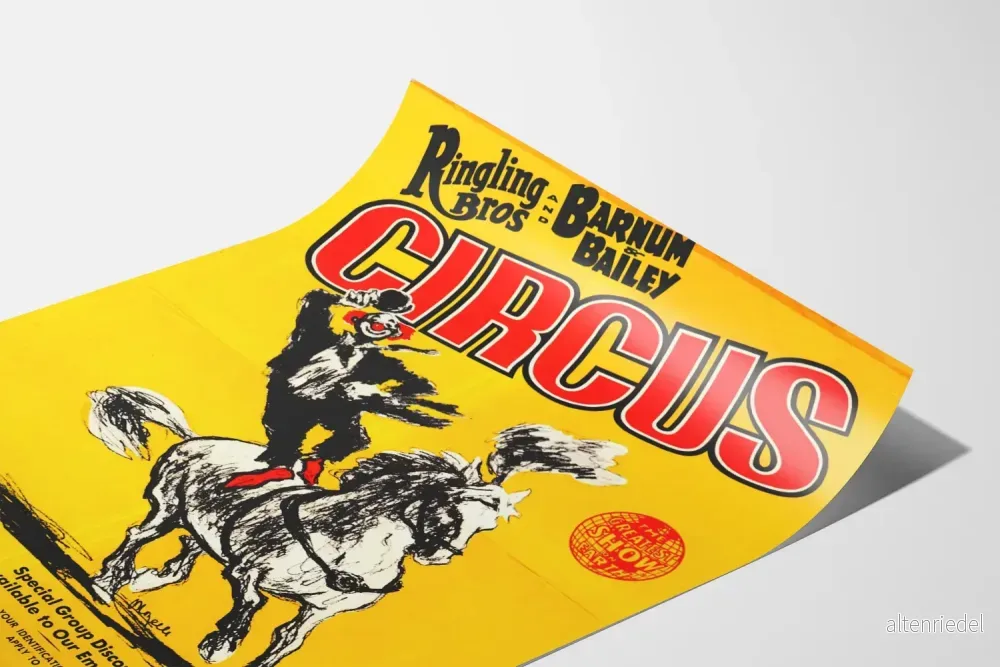 Vintageaffisch av Cirque Ringling Bros och Barnum & Bailey i gult och rött - Bild 3