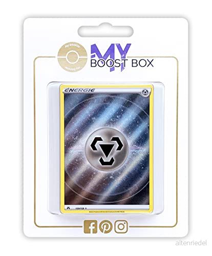 Énergie Métal de base (Basic Metal Energy) 159/159 Full Art Myboost X Epée et Bouclier 12.5 Zénith Suprême Box med 10 franska Pokémon kort 3701604900051