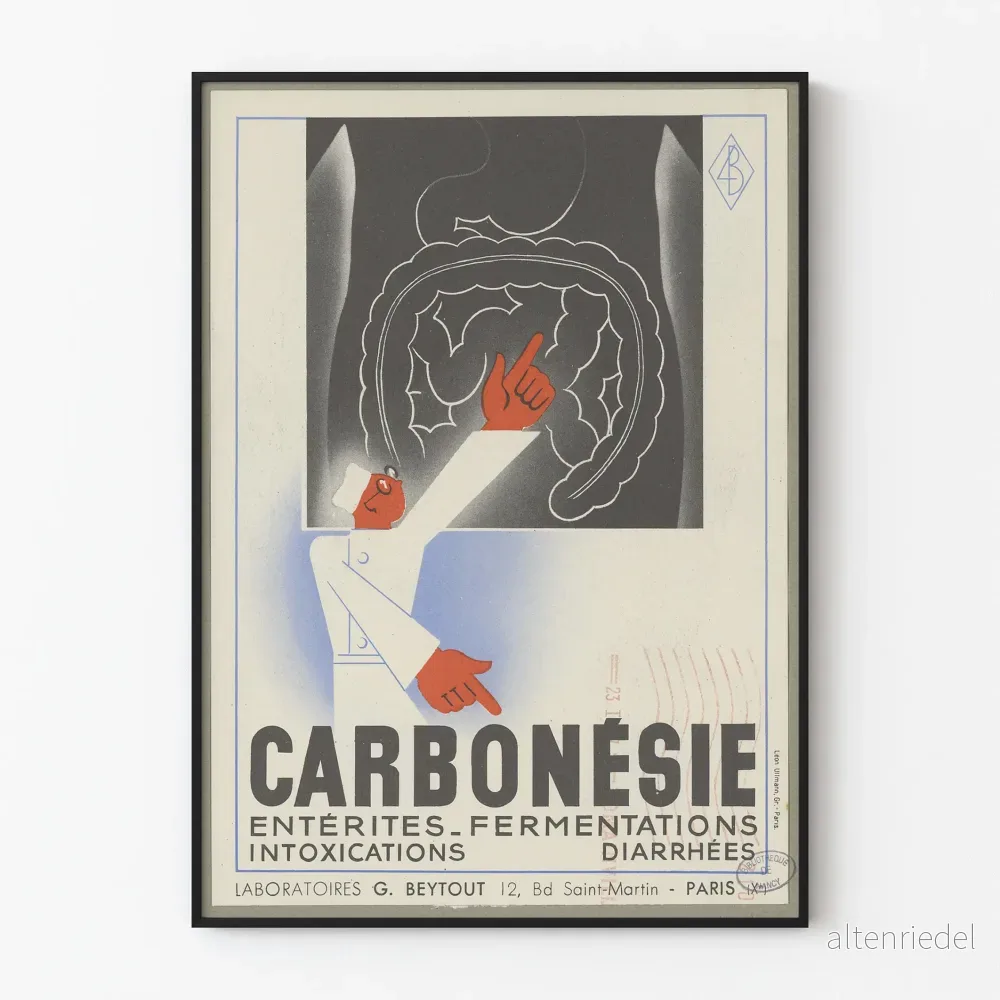 Vintageposter Carbonsie – Retro medicinsk väggdekoration