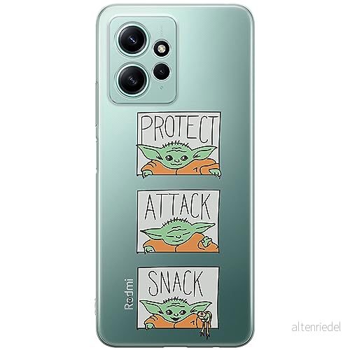 ERT GROUP mobiltelefonfodral för Xiaomi REDMI NOTE 12 4G originalt och officiellt licensierat Star Wars mönster Baby Yoda 009 optimalt anpassad till formen på mobiltelefonen, gedeeltelijk transparant 5905511953294