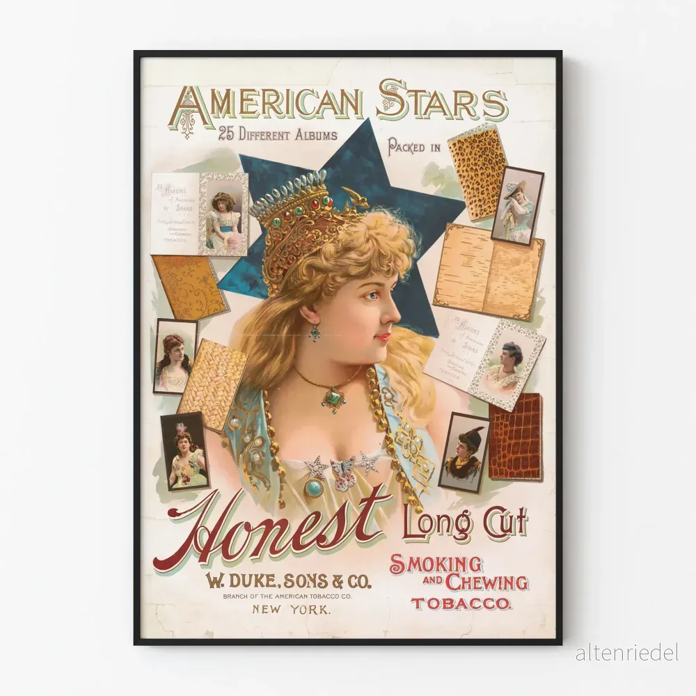 Vintage American Stars Tobacco poster för väggdekoration Vintage American Stars Tobacco poster för väggdekoration