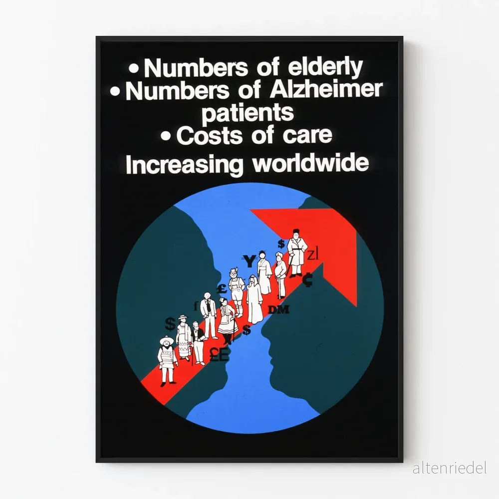 Grafisk poster om den globala ökningen av åldrande och Alzheimersjukvård