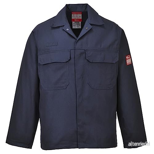 Portwest BIZ2 Herrarnas Flamskydds Bizweld FR Arbetsjacka Marin, 4XL 5036108046386