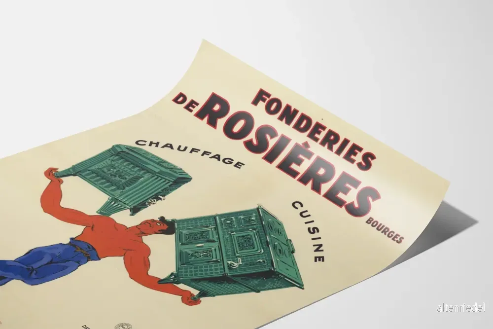 Vintageposter Fonderies de Rosières Uppvärmning och Matlagning - Bild 3