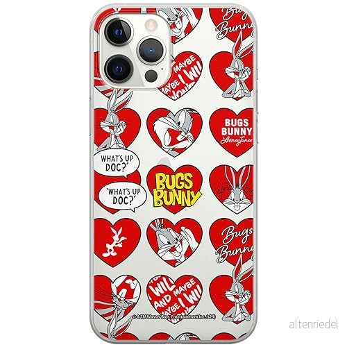 ERT GROUP mobiltelefonfodral för Iphone 12 PRO MAX originalt och officiellt licensierat Looney Tunes mönster Bugs 022 optimalt anpassad till formen på mobiltelefonen, gedeeltelijk transparant 5905795086787