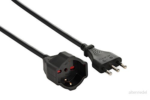 Electraline 46111 förlängning 10 m kontakt 16 A och mångsidig (sko + 10/16 A), svart avsnitt kabel 3 G1,5 mm² 8011439461111