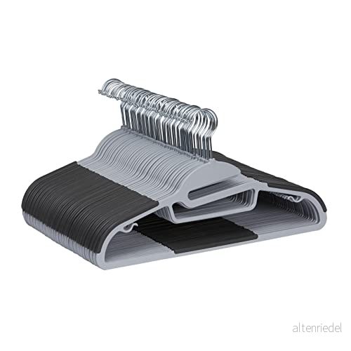 Amazon Basics Gummibelagda plasthängare, 50 pack, grå 840095881234