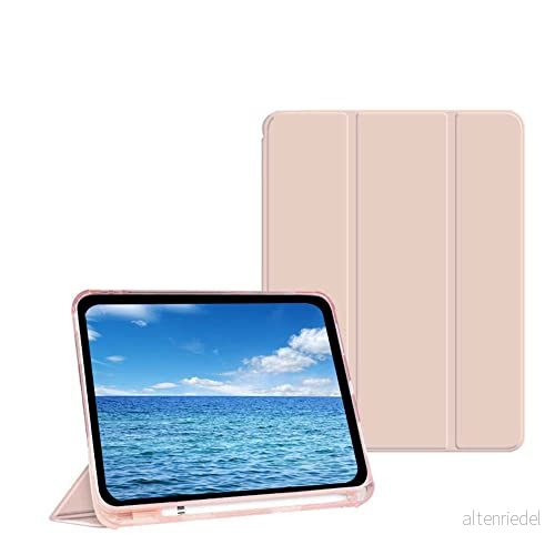 BXGH iPad Pro 11 tums fodral 2022(4th Gen)/ 2021(3rd Gen) med pennahållare, Trifold Stand Smart Case mjuk TPU baksida, Auto Wake/Sleep Rose 9011704887256