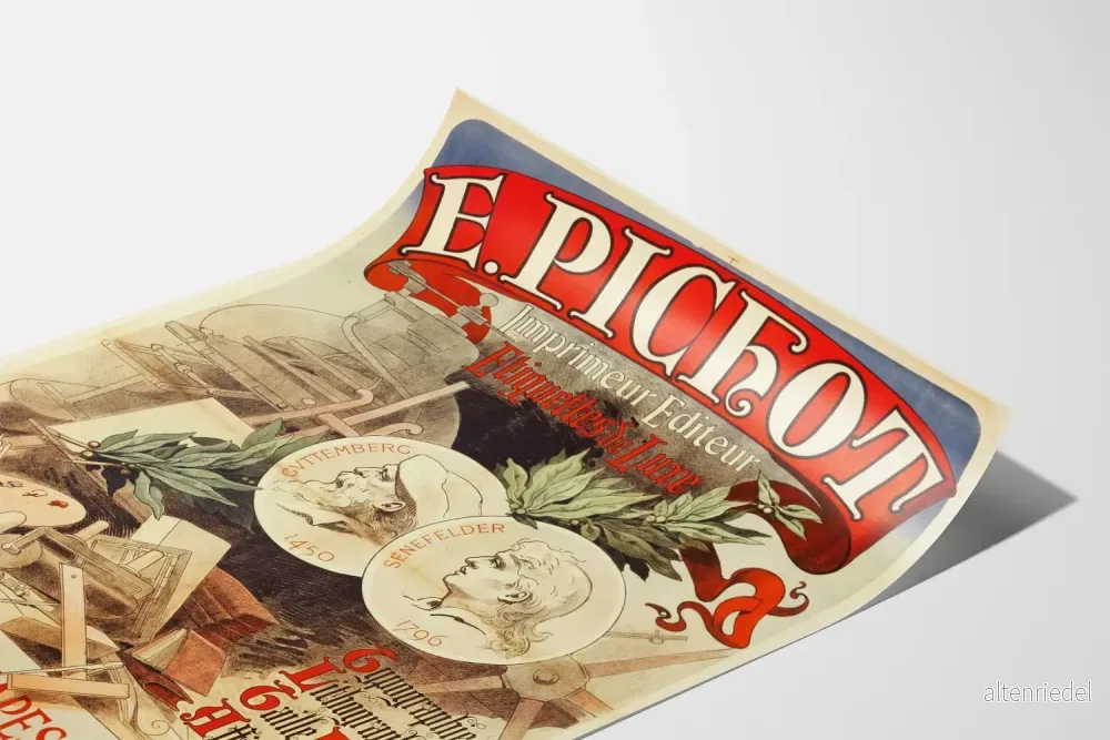 Vintage reklamposter E. Pichot tryckare lyxetiketter - Bild 3