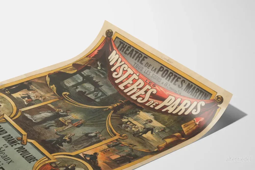 Teateraffisch Les Mystères de Paris - Vintage väggdekoration - Bild 3