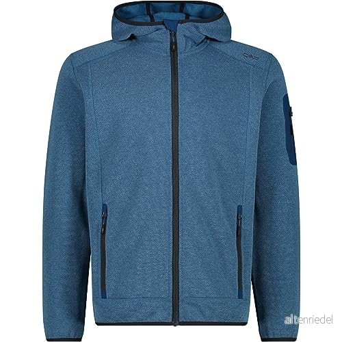 CMP Knit Tech jacka för män med fast huva, Petrol Antracit, 56 8058949090172