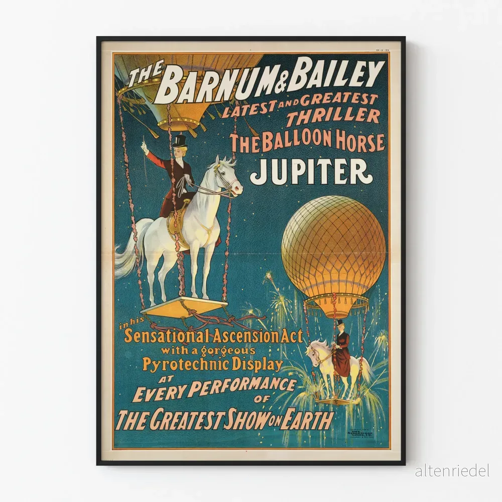 Vintageposter Barnum & Bailey The Balloon Horse Jupiter
