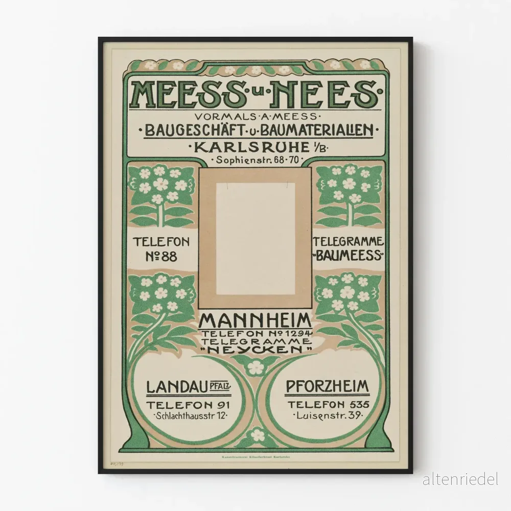 Vintage reklamposter Meess & Nees - Industriell väggdekoration