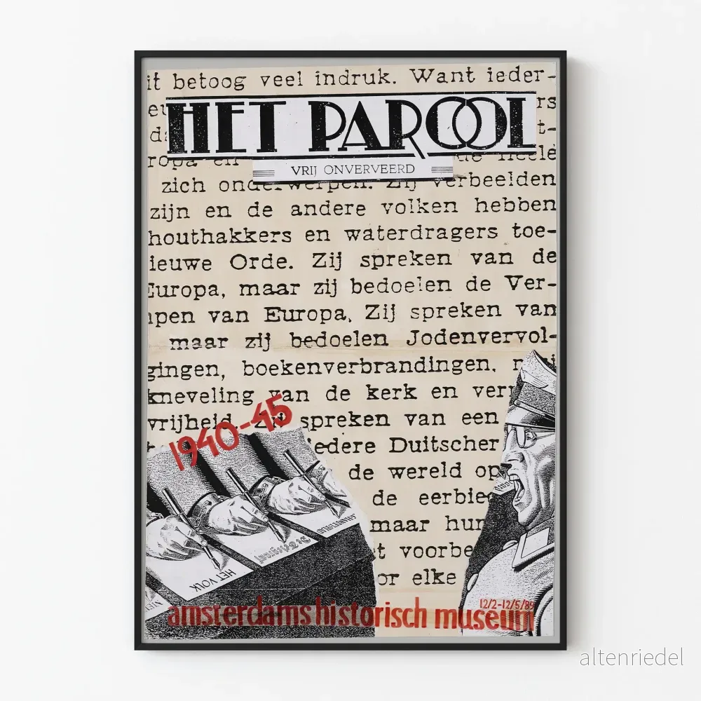 Historisk poster Het Parool 1940–1945 Amsterdam