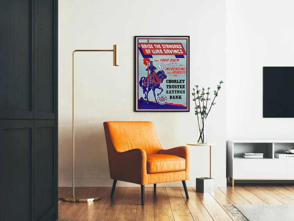 Vintageposter som höjer standarden för krigsbesparingar väggdekoration - Bild 2