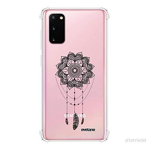 Evetane Silikonskal kompatibelt med Samsung Galaxy S20 mjukt och förstärkt skydd stötsäkra hörn tunn transparent baksida tatuering 3666087137120
