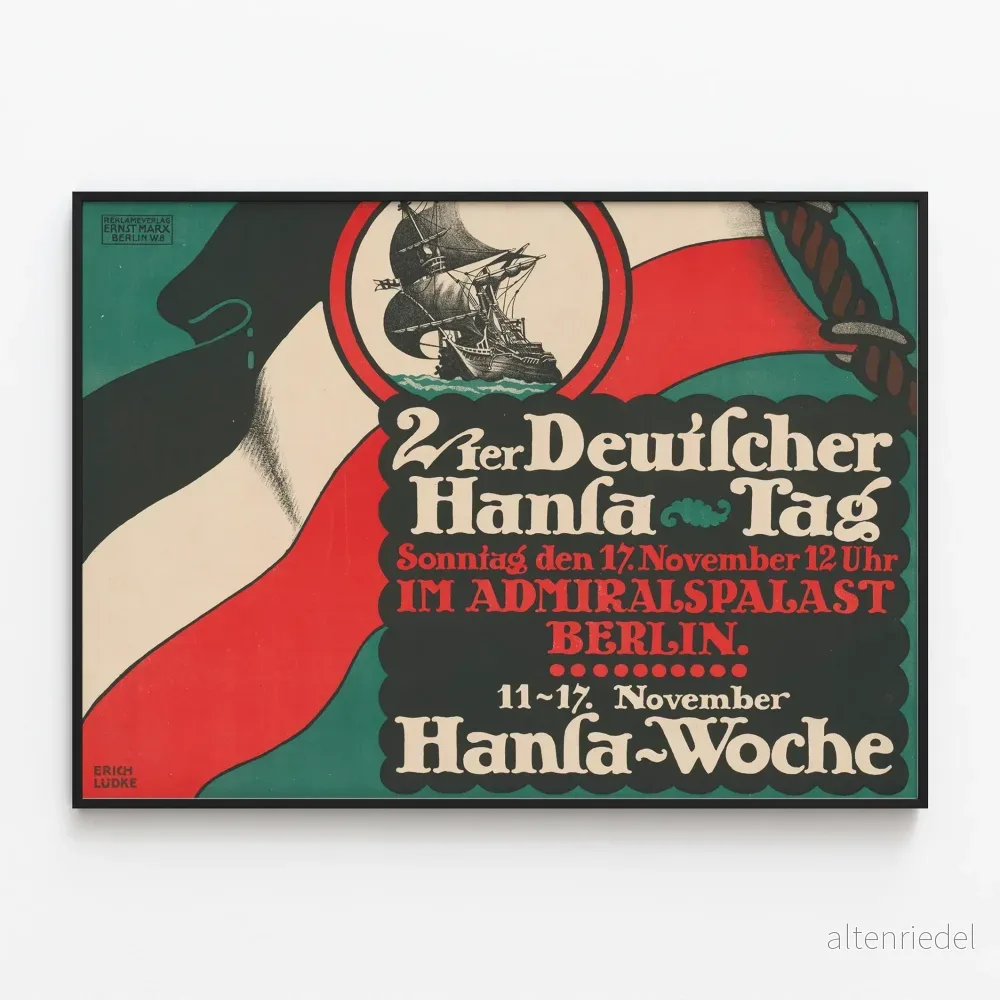 Dekorativ poster Zweiter Deutscher Hansa Tag Berlin