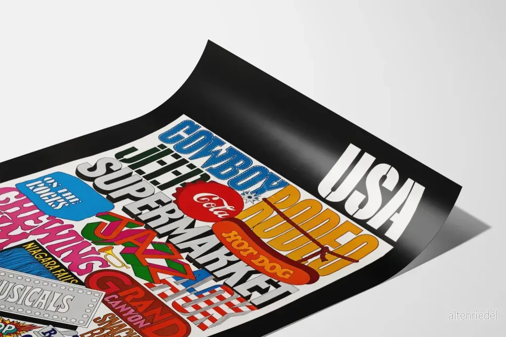Färgglad vintage USA-typografiposter - Bild 3
